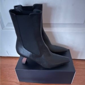 Never worn Sam Edelman Leather Boots with Wood Heel Size 8.5